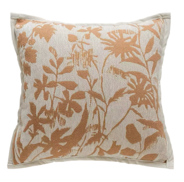 Housse de coussin à broderie florale