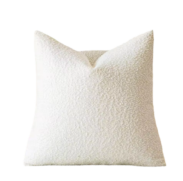 Housse de coussin moumoute ivoire