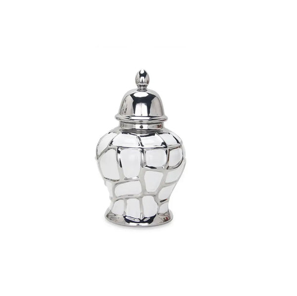 Silver & white ginger jar